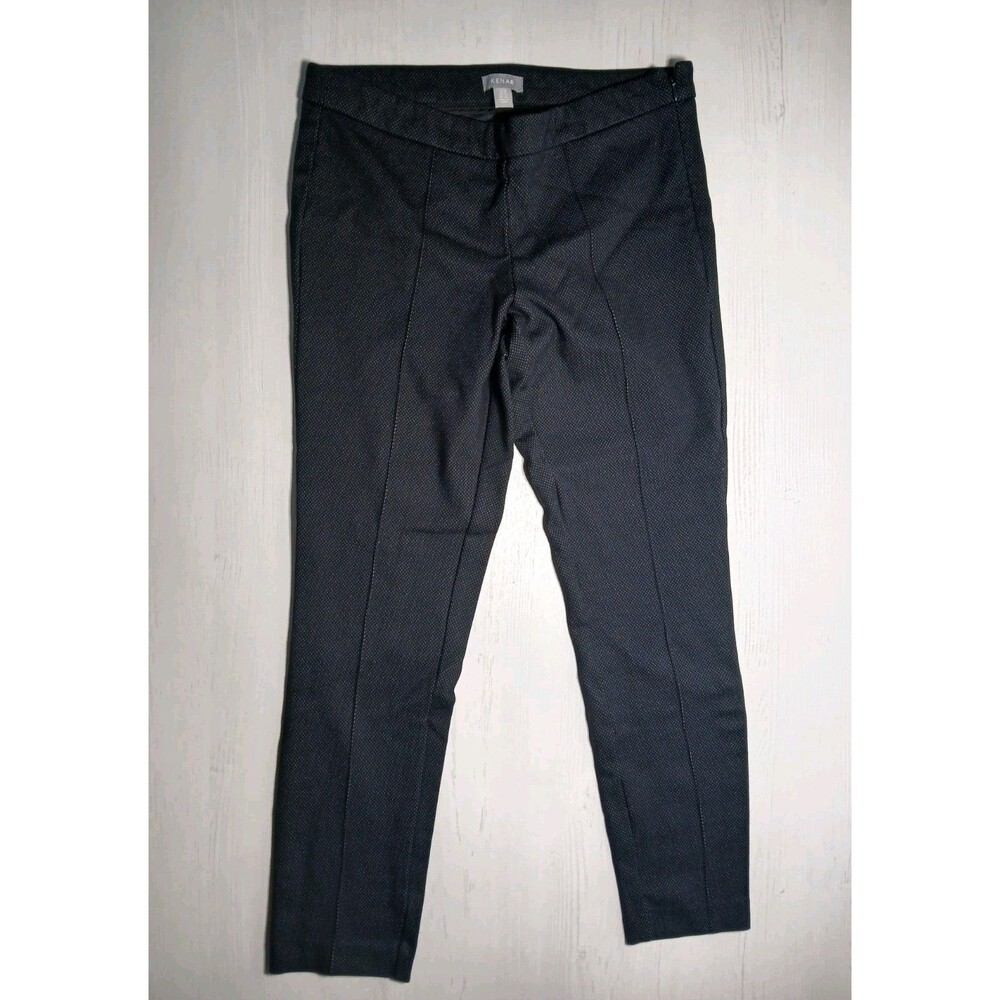 Kenar Dress Pants Womens Size 10 Blue White Geometric Slim Fit Trousers